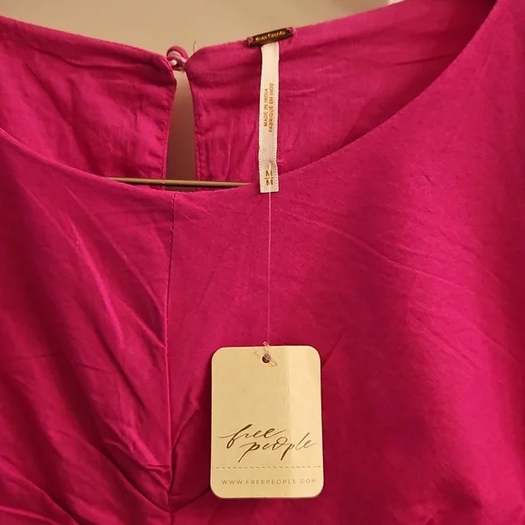 Free People Hot Pink Hope Mini Dress, NWT, M, Cotton, Summer - Picture 6 of 11